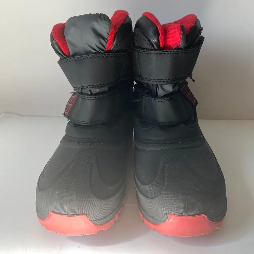 Cat & Jack Kids Black Red Thermolite Insulated Winter Snow‎ Boots Size 3